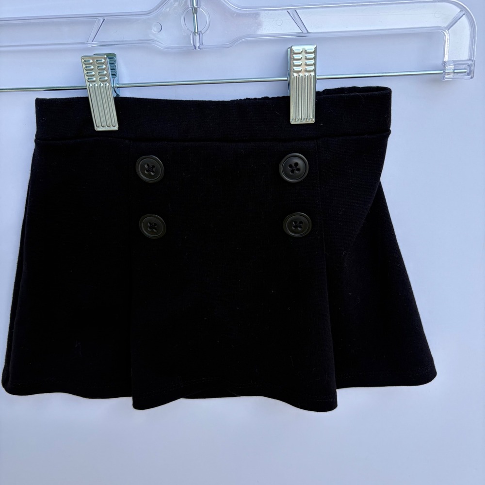 The Childrens Place Girls Black Sailor Skort Double Button Front Size 2T